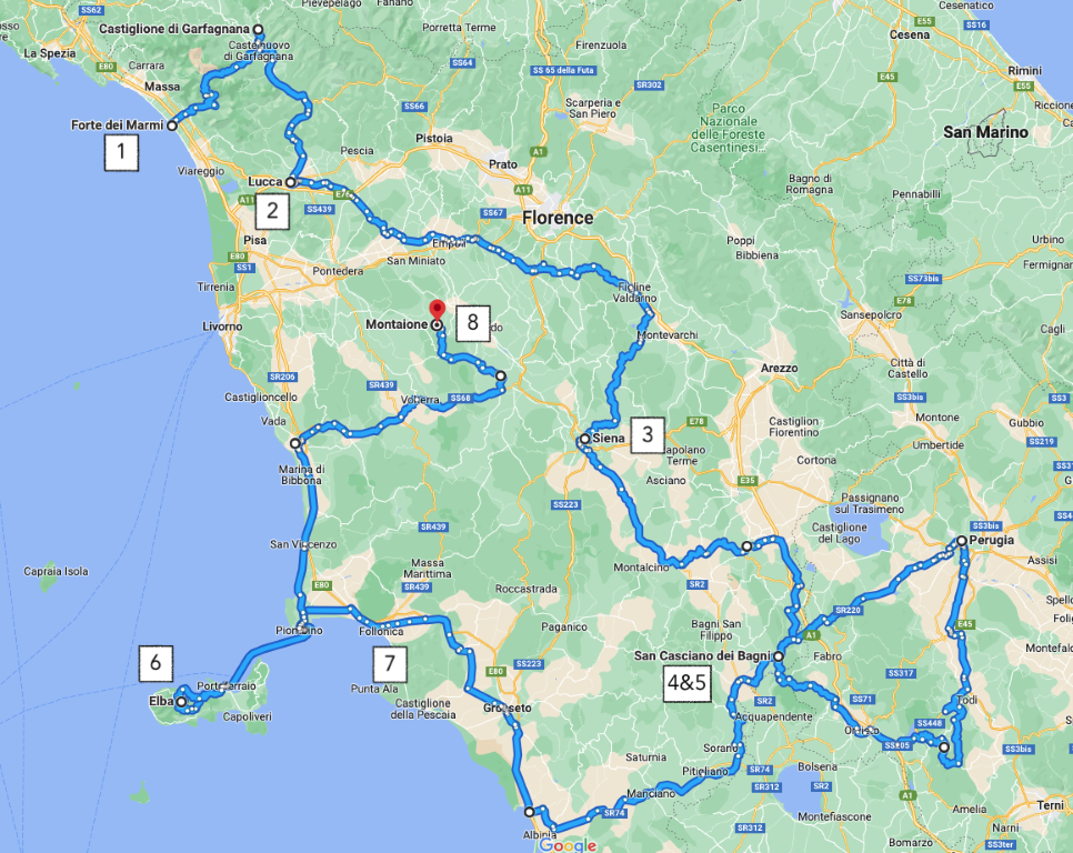 route Toscane wheels on tour
